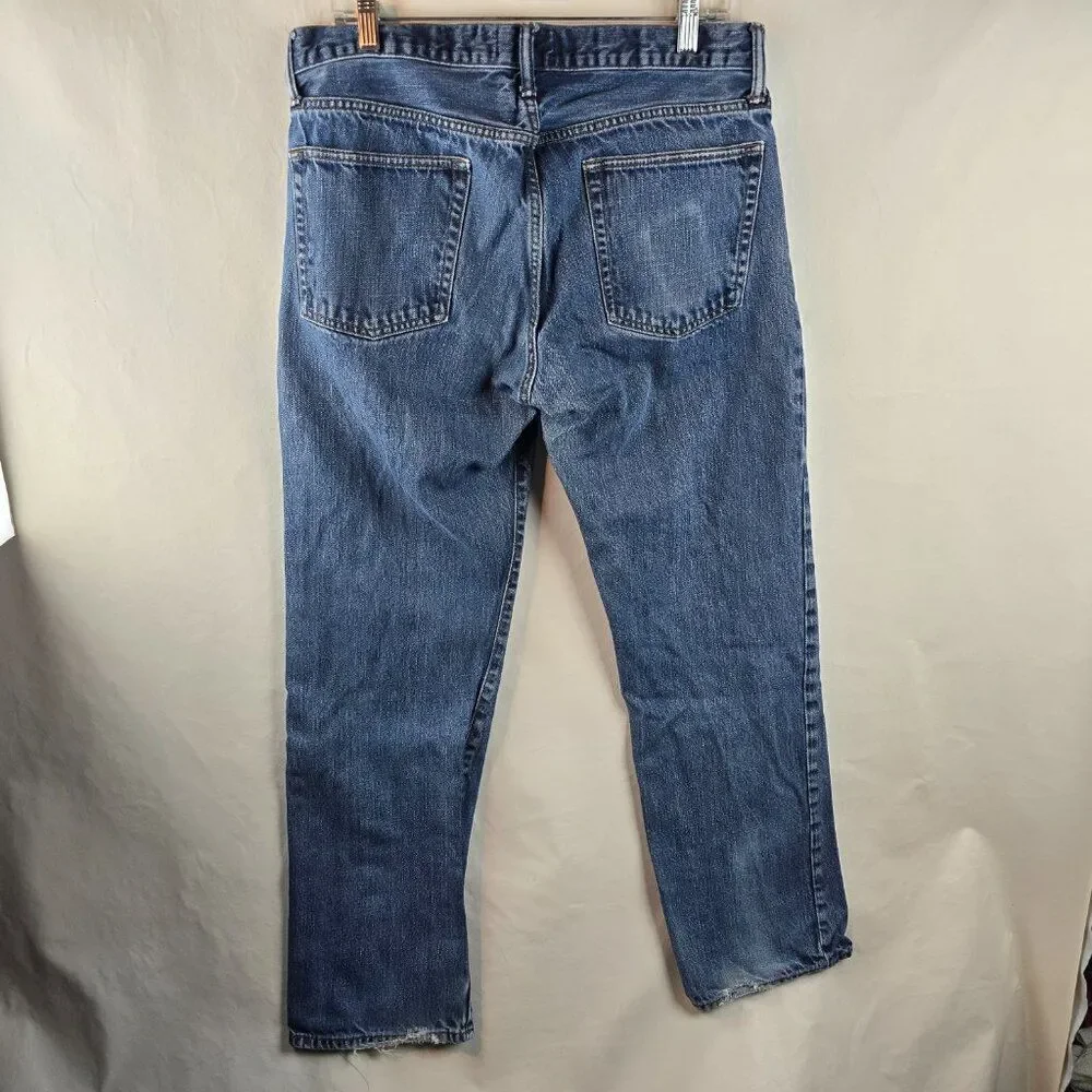 GAP Jeans Mens 34x32 Blue Denim Straight Fit Classic 100% Cotton Normcore Casual